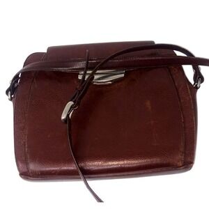 Vintage Cole Haan Bennet Liberty Brown Leather Crossbody Satchel Bag 80s Made US